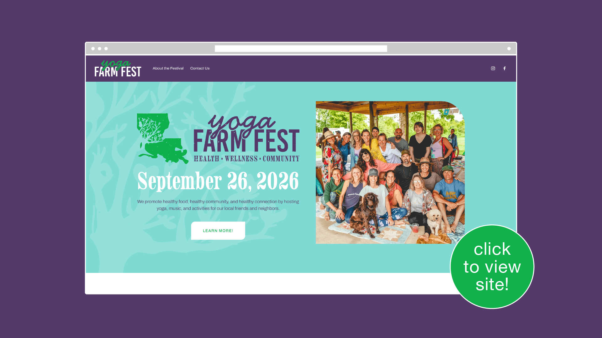 Yoga Farm Fest Website