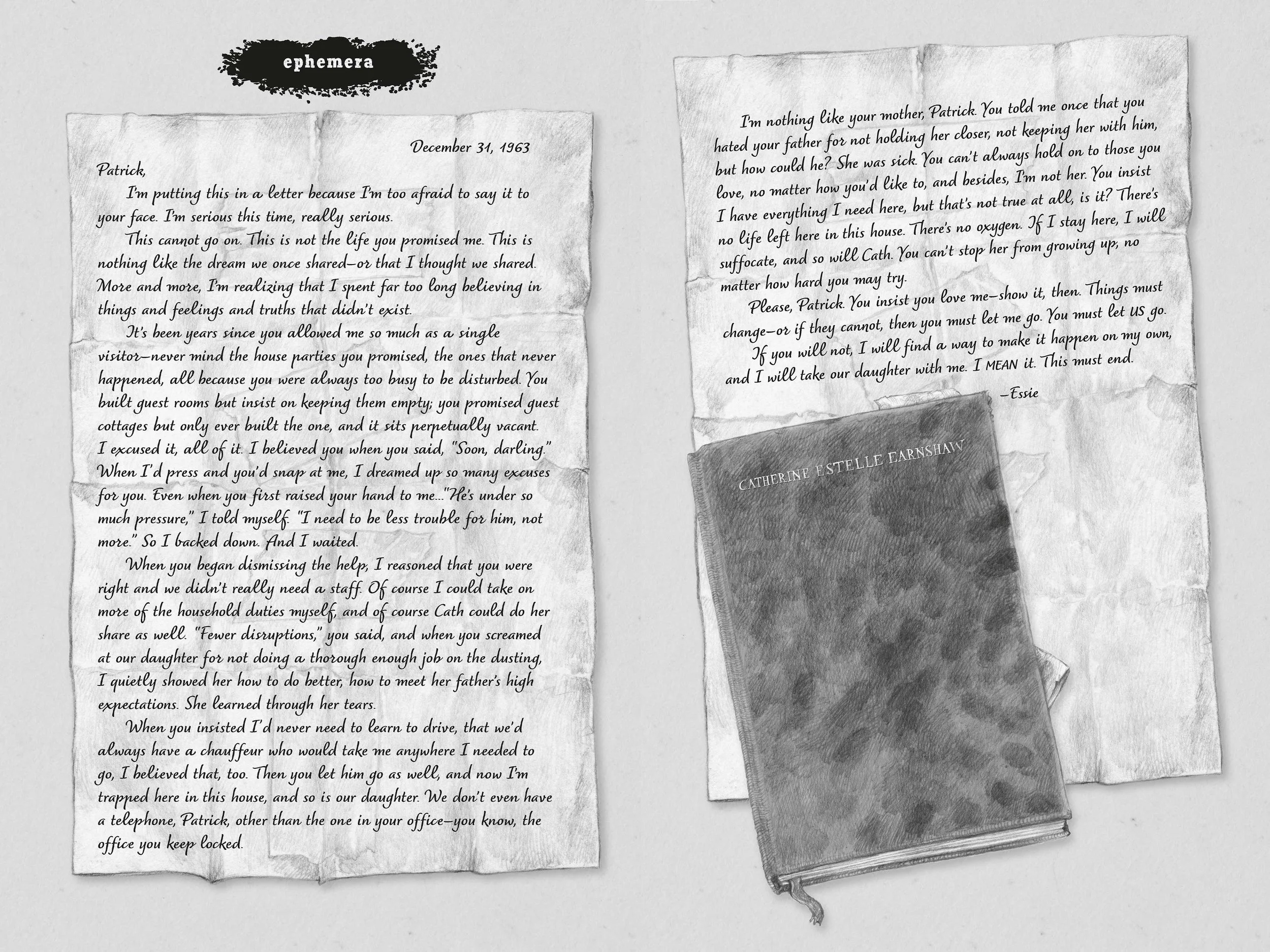 May the Dead Keep You Interior page spread. Interior design by Carla Weise, interior illustrations by Jana Heidersdorf, and art direction by Jenny Kimura
