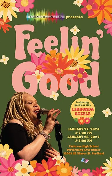 Event poster for Portland Lesbian Choir.