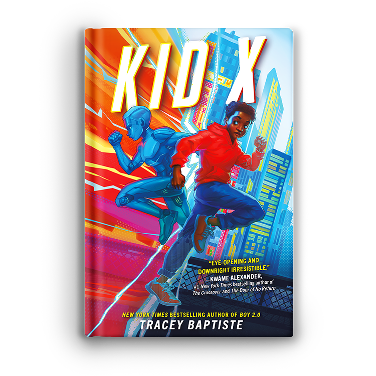 Kid X  by Tracey Baptiste. Cover art by Godwin Akpan. 