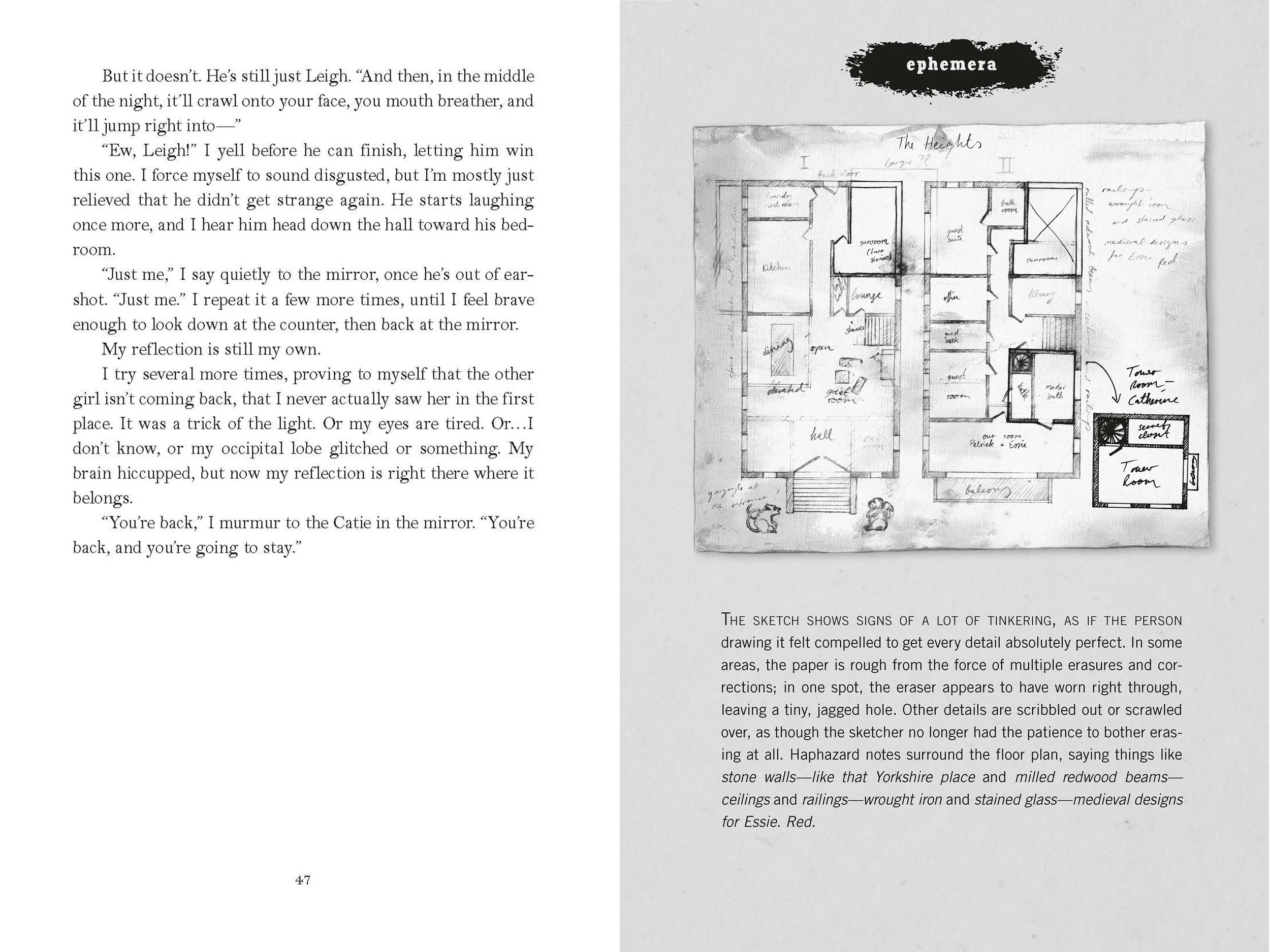 May the Dead Keep You Interior page spread. Interior design by Carla Weise, interior illustrations by Jana Heidersdorf, and art direction by Jenny Kimura