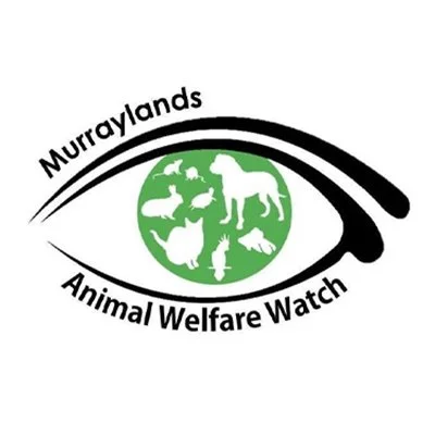 Logo for Murraylands Animal Welfare Watch with a stylized eye containing various animals.