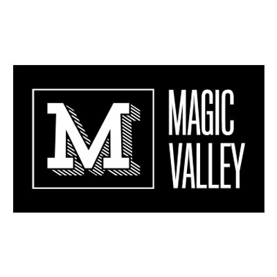 Logo for Magic Valley, a large M.