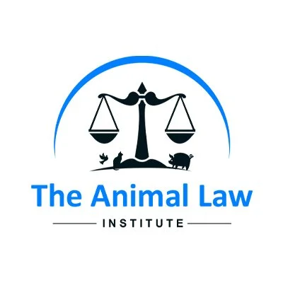Logo for The Animal Law Institute featuring a stylized scale of justice with animals and a bird underneath.