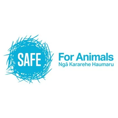 Logo for SAFE for Animals featuring a blue bird's nest and text.