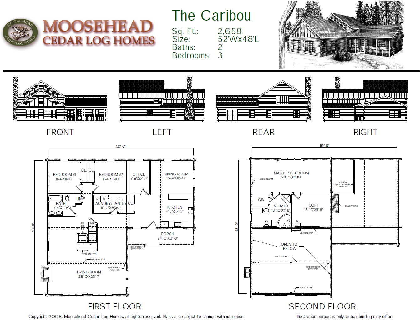 Caribou Cabin/ Log Home — Moosehead Cedar Log Homes