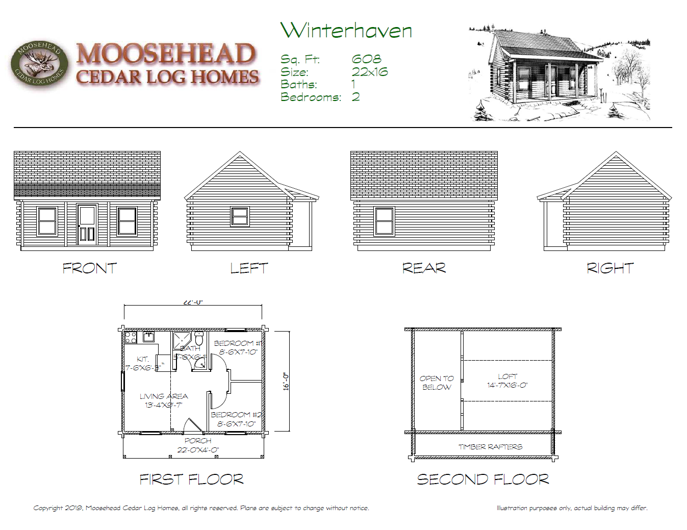 Winterhaven Cabin/ Log Home — Moosehead Cedar Log Homes