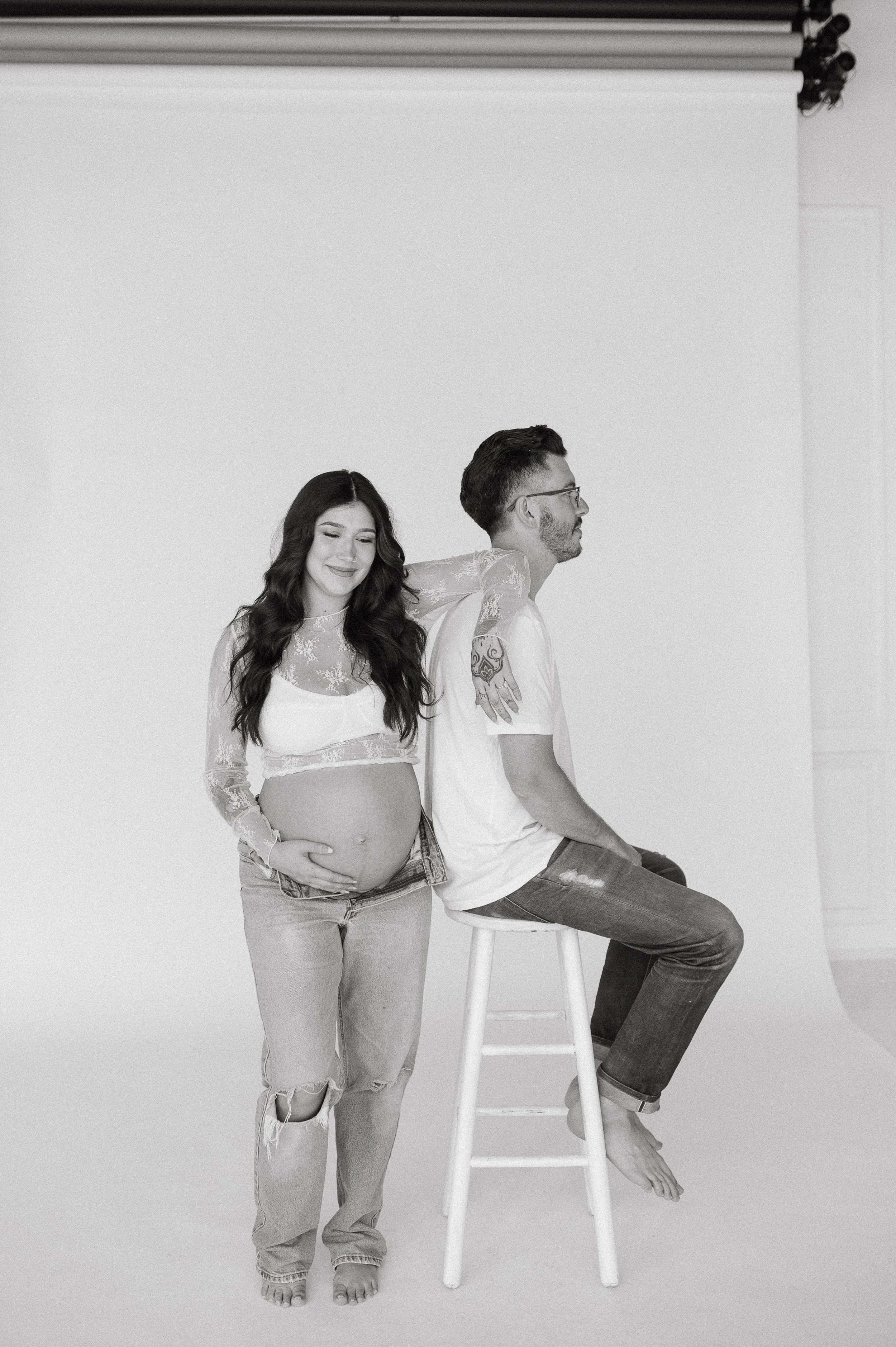couples studio maternity photoshoot