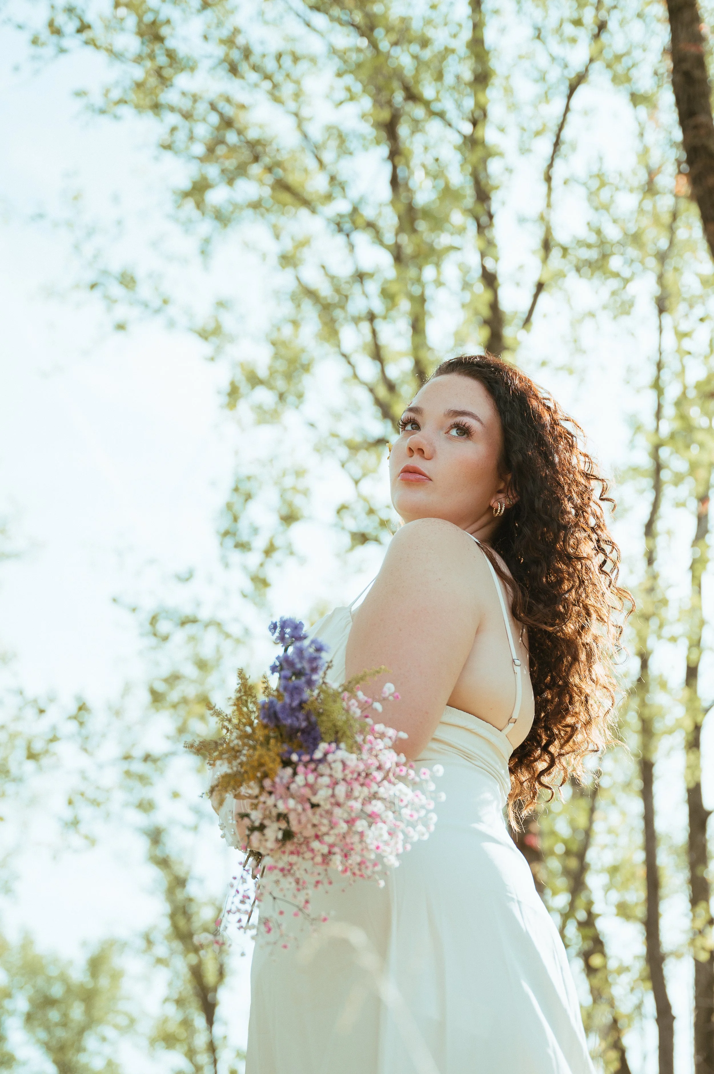 creative portrait photoshoot in the woods