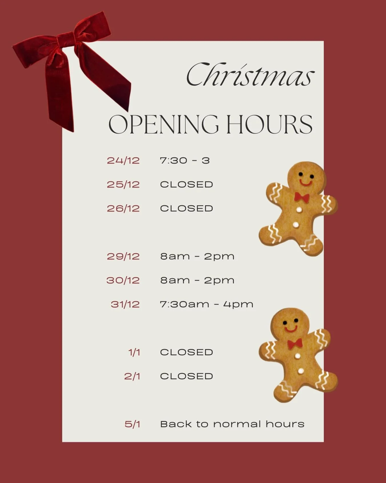 The Festive season is fast approaching and our team will be sneaking a couple extra days off to celebrate 🍻🥂🎅🎅