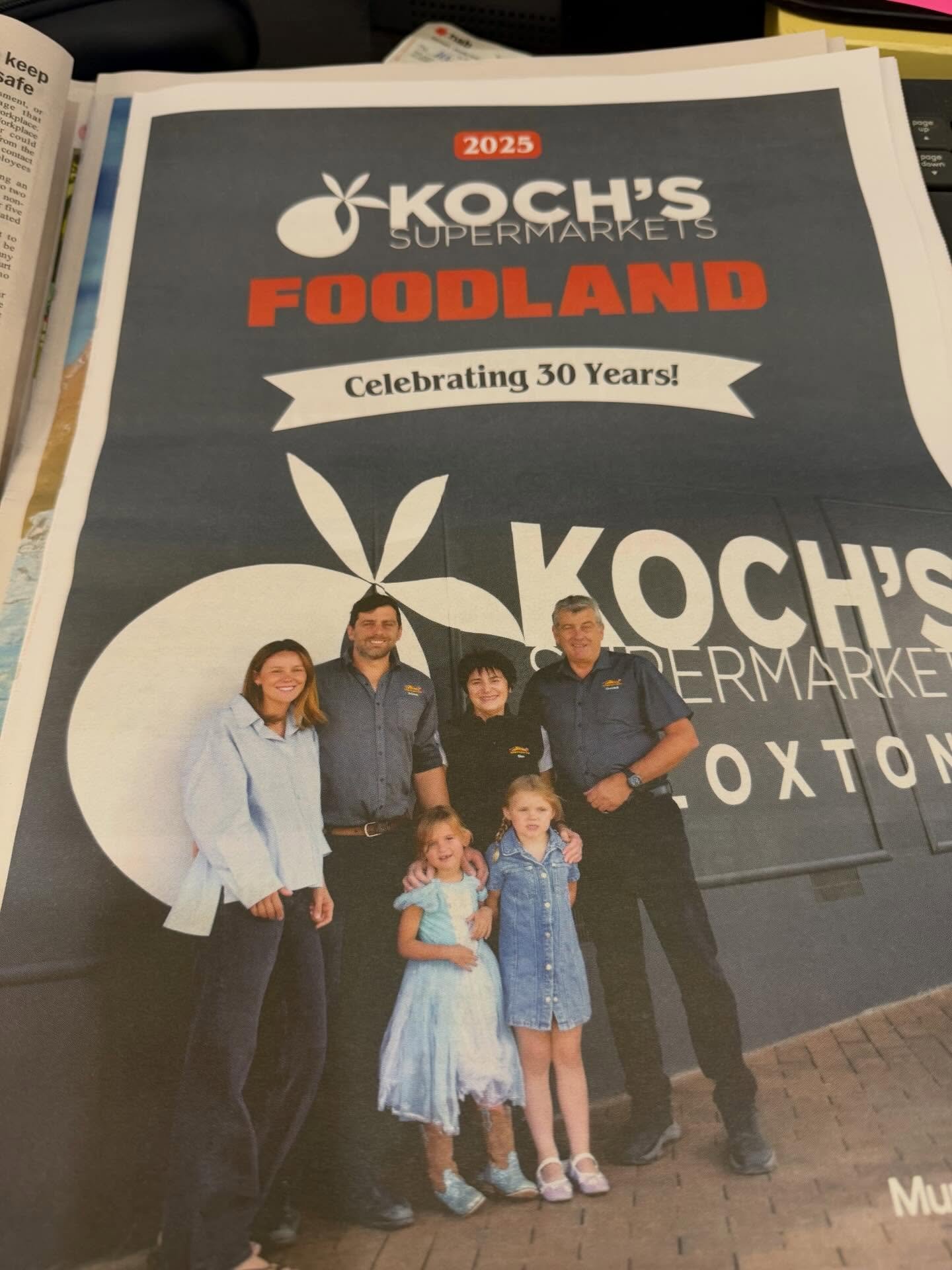 We are proud to support the Koch&rsquo;s Foodland Team and congratulate them on this awesome milestone 👏
Grenfell, Slav,Steven and team are passionate about supporting our local community and local business.
If you haven&rsquo;t checked out their ne