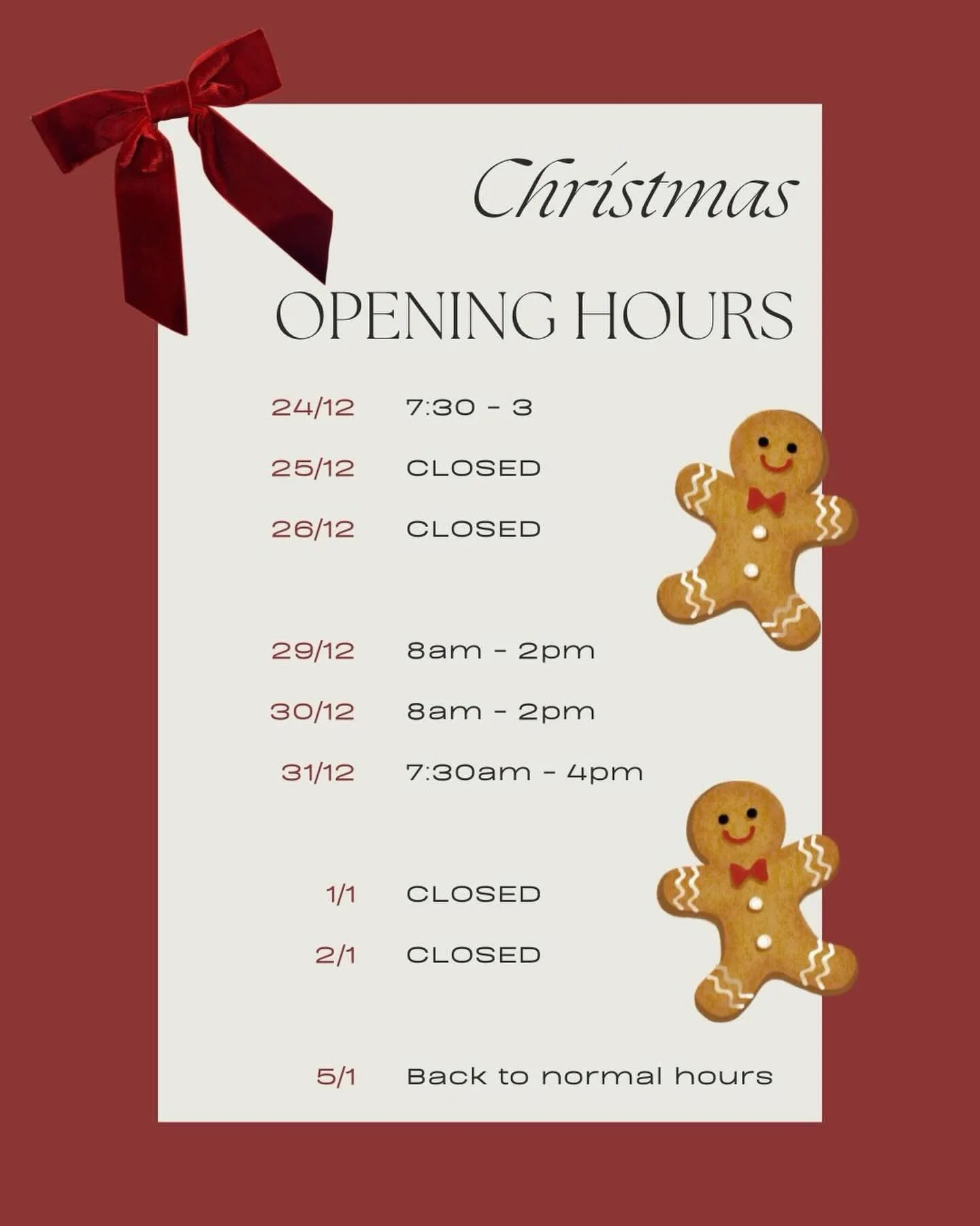 Open from 7.30am today 👌
Get in quick to secure your pre- Xmas deliveries 🚛