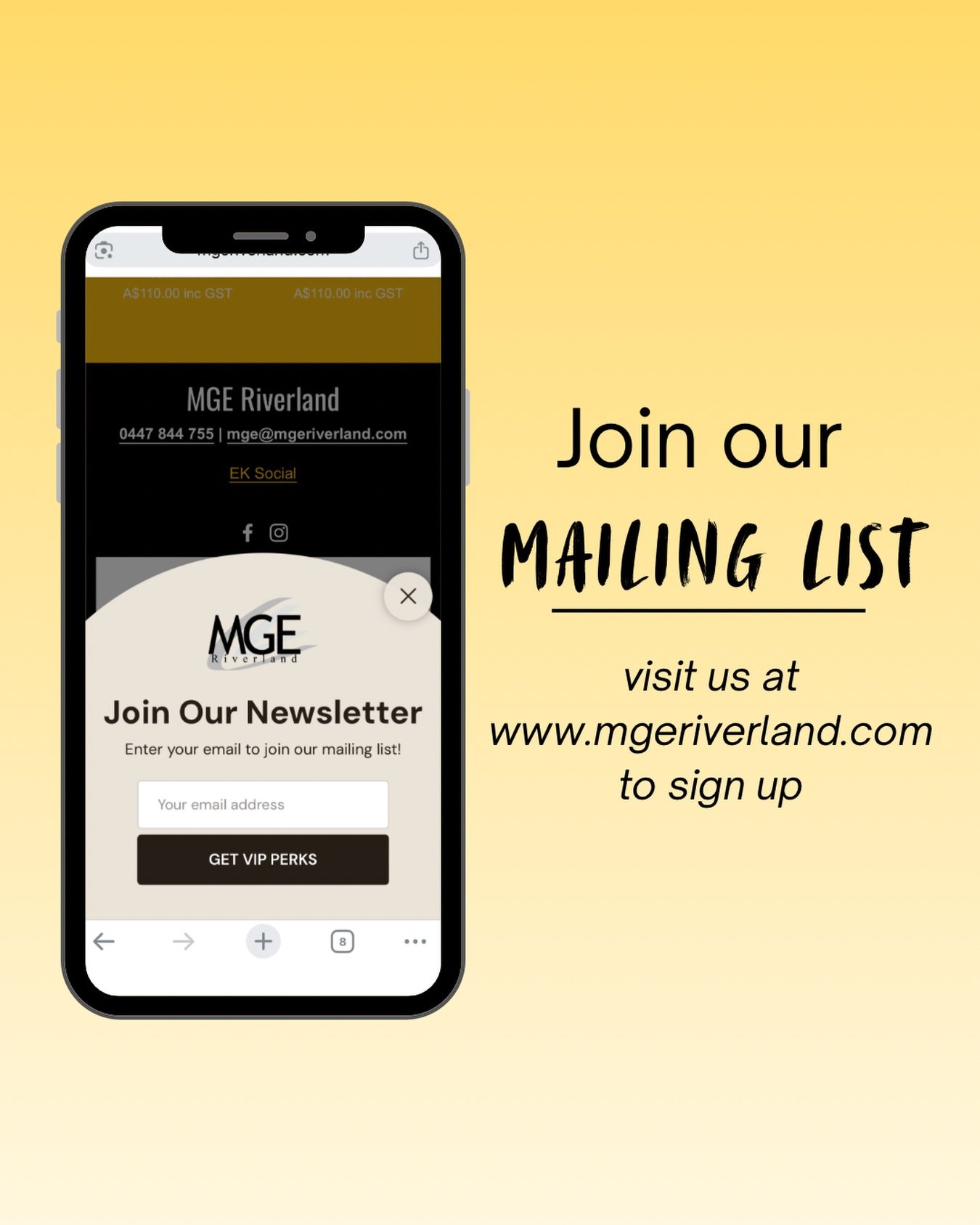 Starting 2026 off strong with our brand new mailing list and newsletter updates! 💪🏻🗞️

Find out about new products, behind the scenes exclusives, and more via our mailing list 🌟

Visit our website to sign up to join 💻📲

#mgeriverland #shopsmall