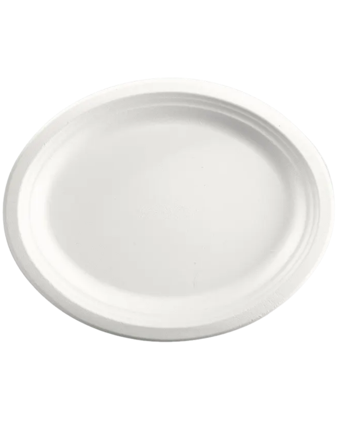 BIOPAK: 12.5x10" Oval White BioCane Plates 500/ctn (B-PL-16-2-PF)