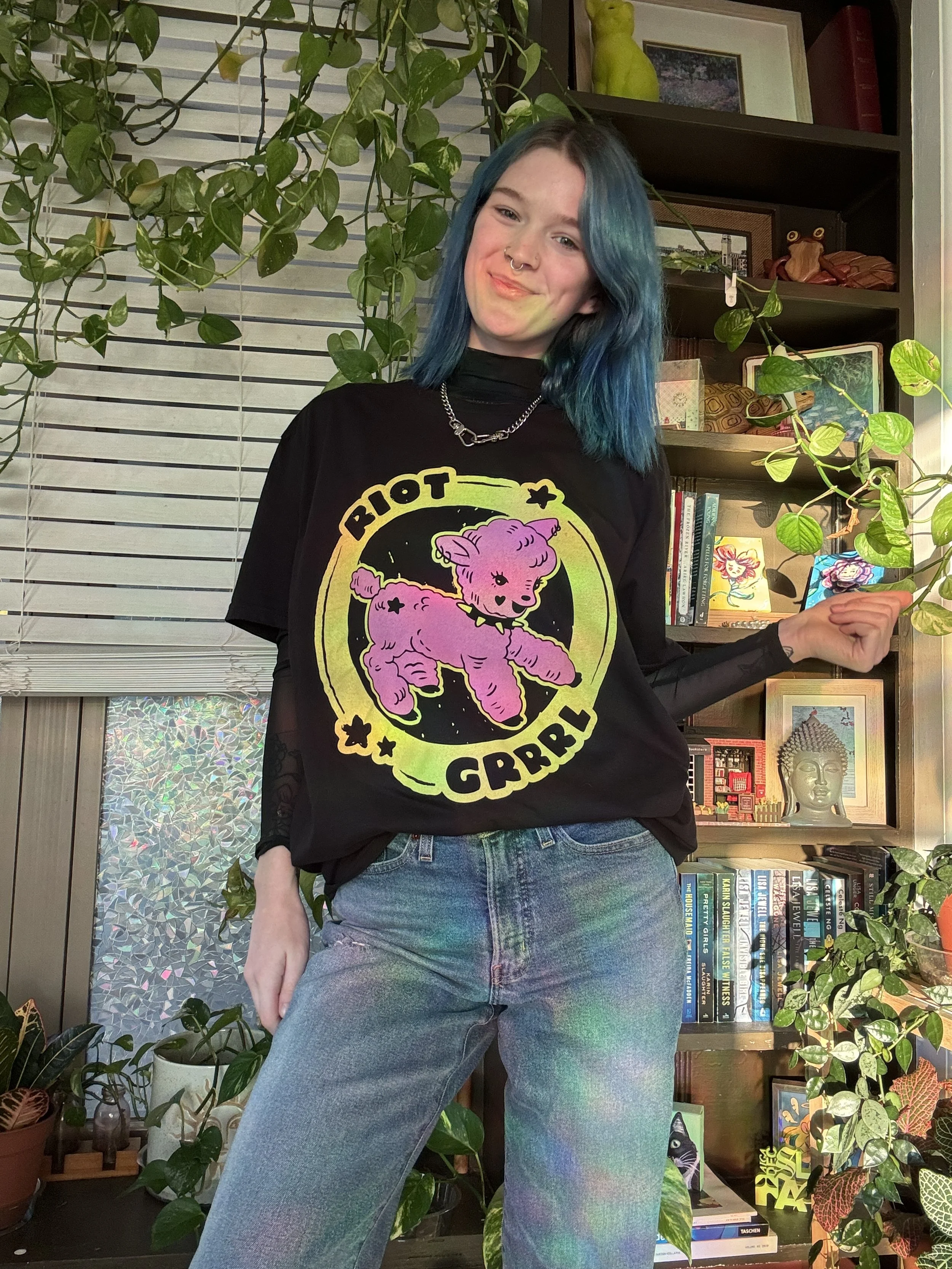 Eliza posing in Riot Grrrl T-shirt Design