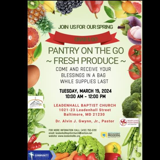 Spring Pantry On The Go of Fresh produce.  Come and get your blessings in a bag while supplies last. 

#pantryonthego #lbc