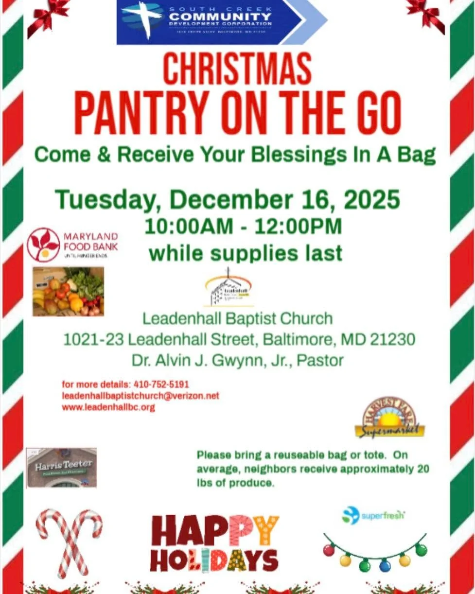 🎄 Please Join Us For The Christmas Pantry On the Go
📅 December 16, 2025 | 10AM&ndash;12PM
🥬 Free produce for our community &mdash; while supplies last!
🛍️ Please bring a reusable bag.