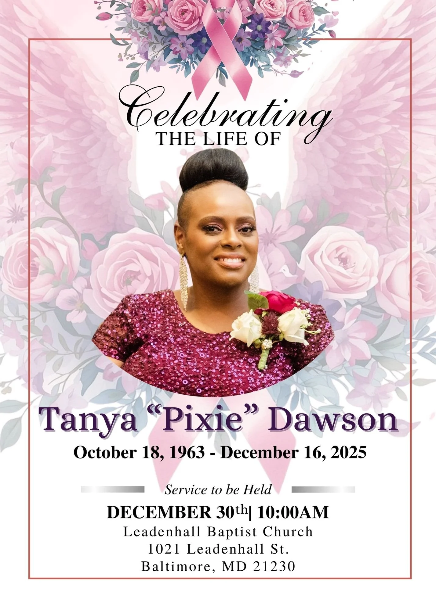 Tanya "Pixie" Dawson Homegoing Service