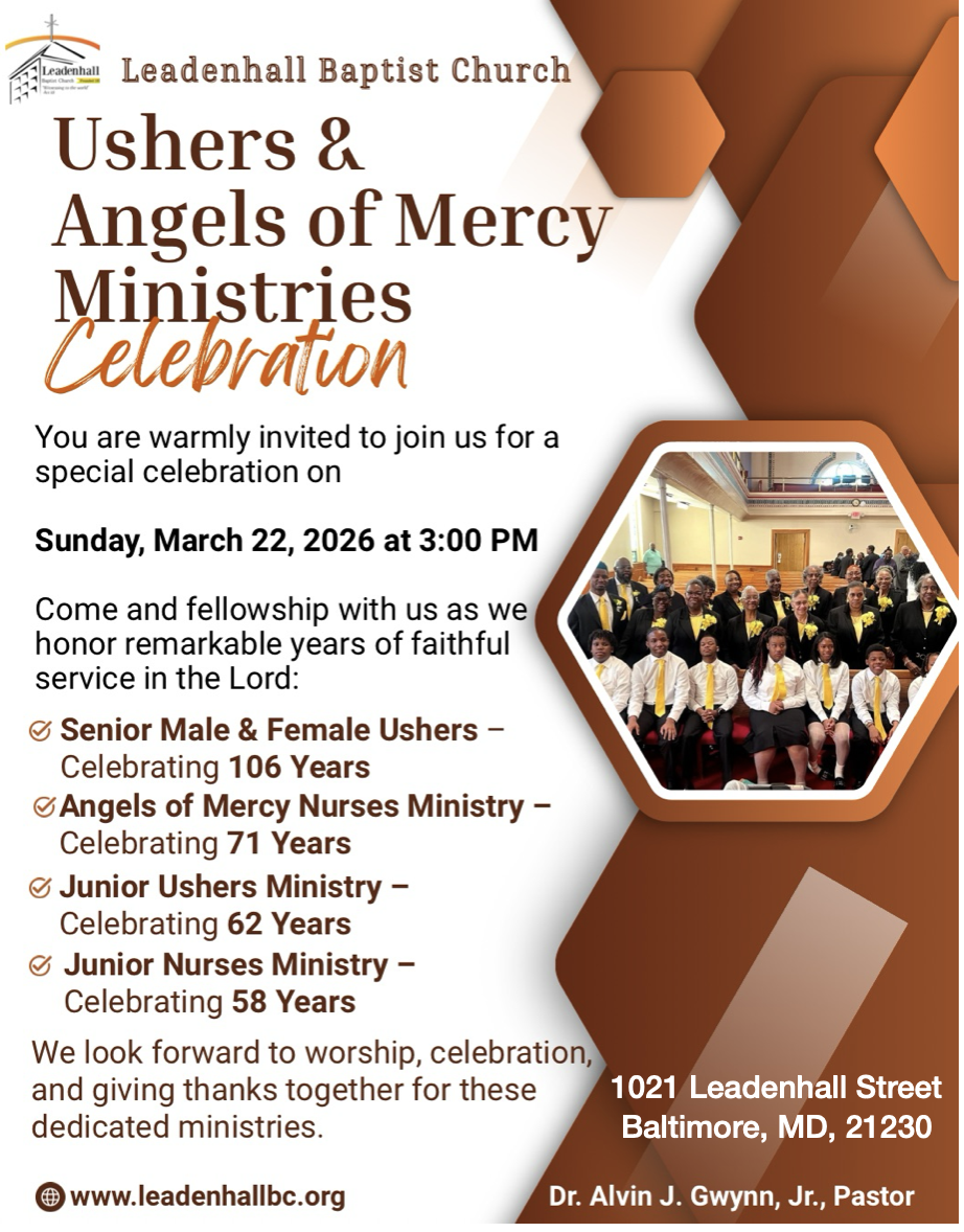 Leadenhall Baptist Church Ushers and Angels of Mercy Anniversary