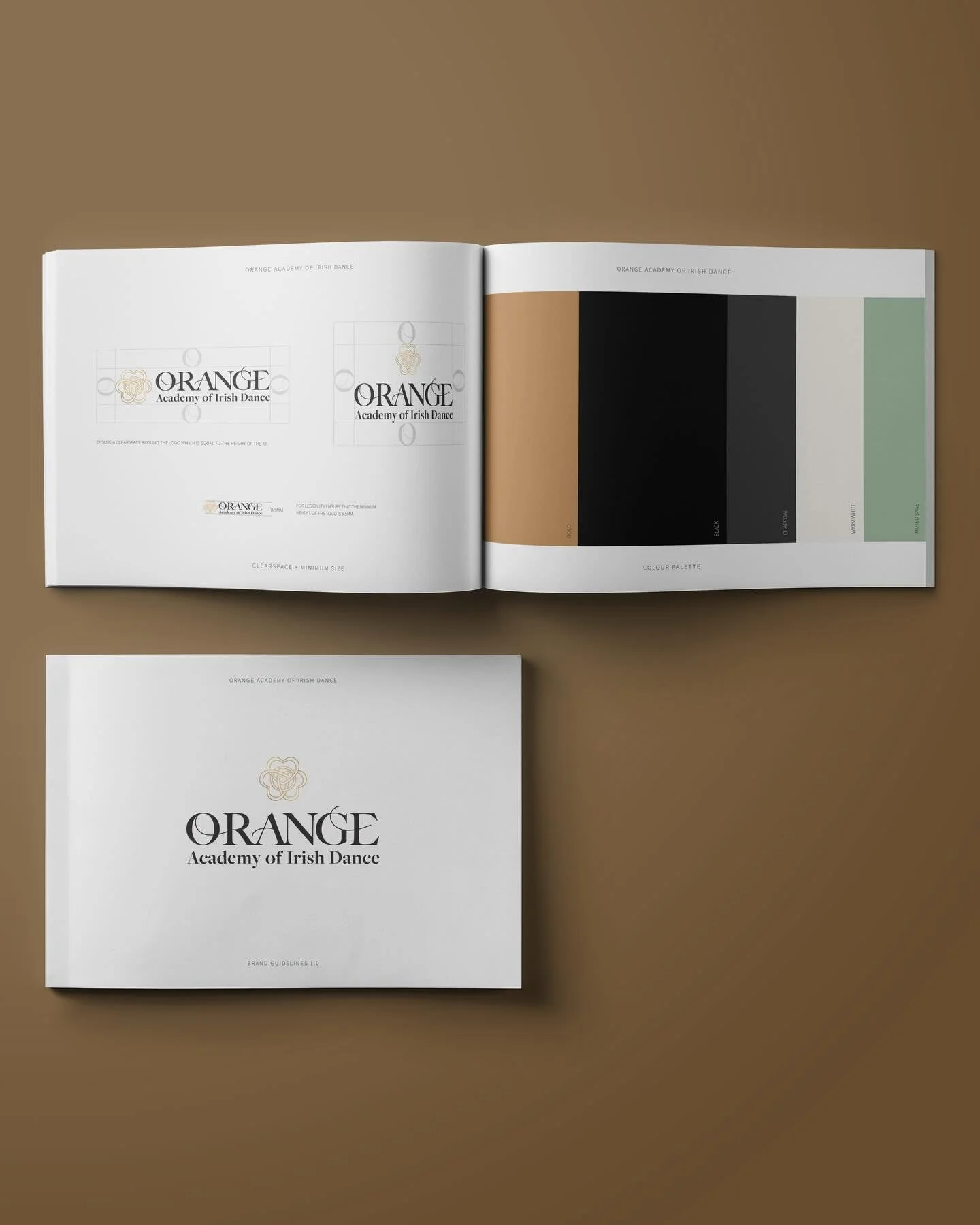 I loved every minute working on this branding for Orange Academy of Irish Dance.

With warm gold, deep black, soft neutrals and a little sage the brand was given a classic-but-fresh feel with a nod to the Irish culture.

Such a lovely project for suc