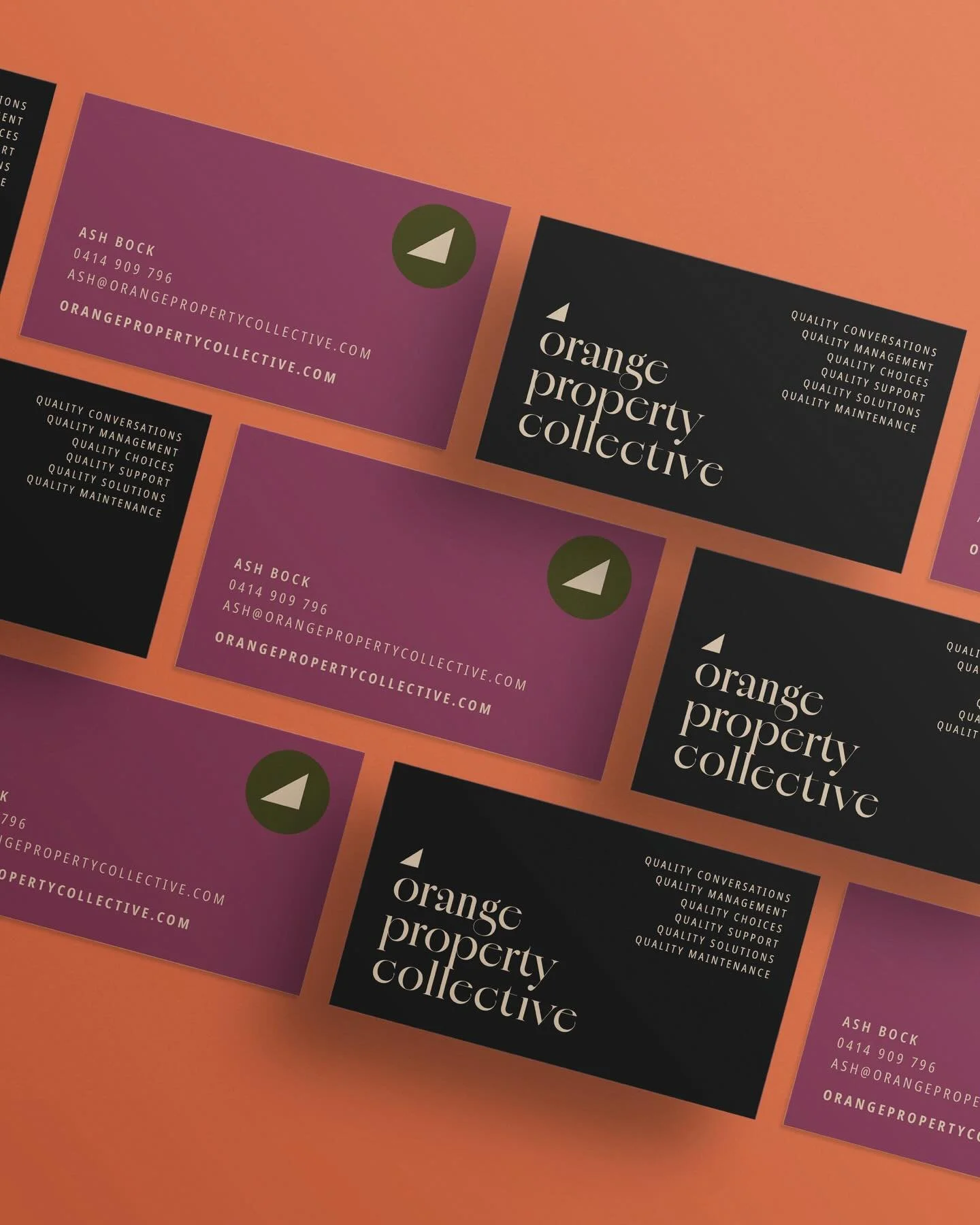 Such a joy to bring Orange Property Collective to life for Ash. A new kind of real estate agency where rentals take centre stage. Neutral tones of sandstone and charcoal provide balance and clarity, while bold accents of burnt orange, mulberry, and o