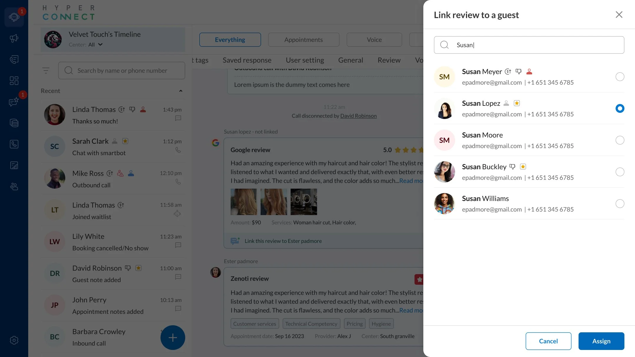 Ability to link a Google review to one of the registered guests so it can be moved to the specific guest's timeline