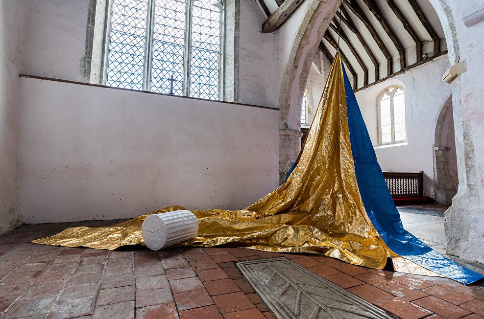‘Salt- Gold – Marsh’ by Sarah Davis.. Installation in St Clement’s Church as part of AiRM, 2016. - www.sarahgdavis.co.uk:gallery:4586091238.jpg