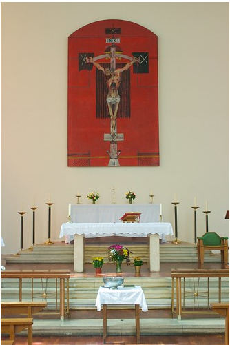 The Crucifixion above the altar