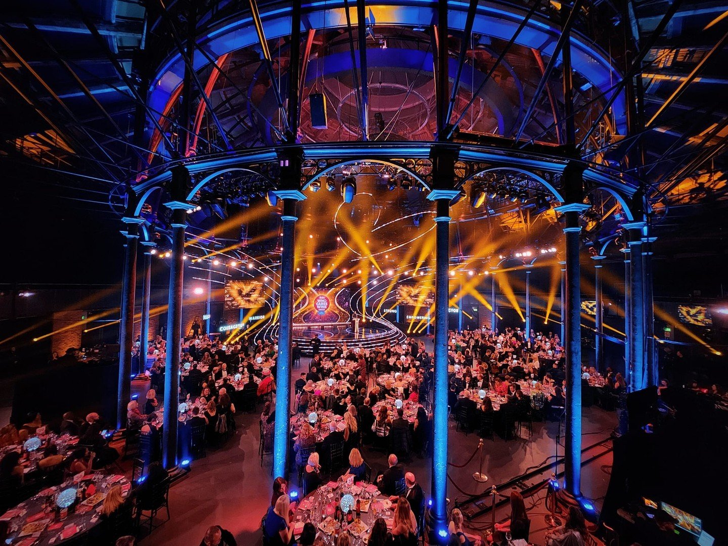 Is it wrong to have a favourite venue? 
The Camden Roundhouse is one of London's Iconic venues and it is always a pleasure to work in it! 
Last week we completed this spectacular rig for The Sun's Who Cares Wins Health Awards. The set design by Paul 