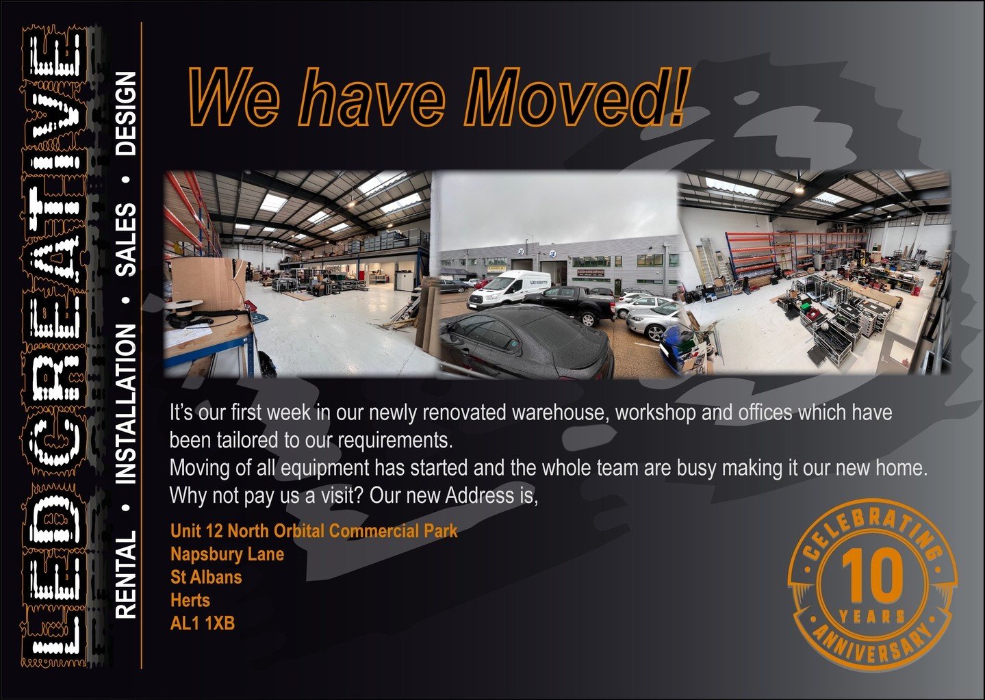 We've Moved! Doubling our Warehouse and Office space so we can continue to bring the highest quality service to all our clients. 
Perfectly placed with fast access routes to both Central London and the rest of the UK. 
We always welcome visitors, so 