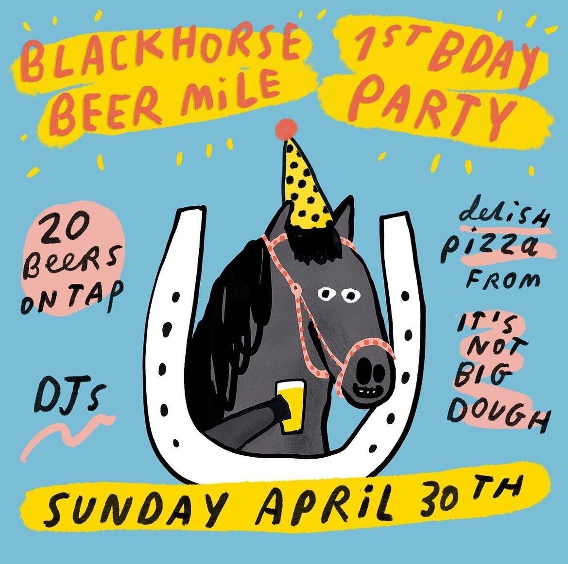 LESS THAN A WEEK TO GO 💙💛

BLACKHORSE BEER MILE 1st
BIRTHDAY // SUNDAY 30th APRIL

CANCEL ALL PLANS! A little reminder that next Sunday is the Blackhorse Beer Mile's 1st Birthday party!

My guys at @prettydecentbc, as well as the teams at @signatur