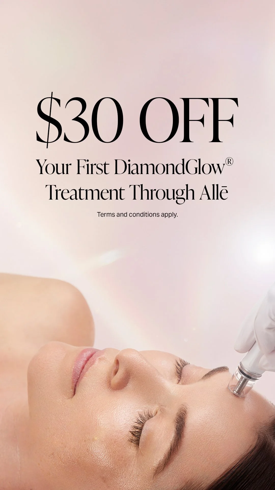 Medical spa patient receiving the luxury DiamondGlow skin care treatment