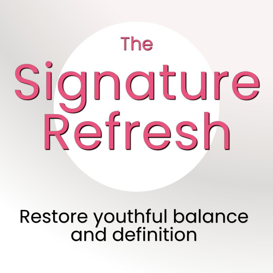 Book cover titled 'The Signature Refresh' with the subtitle 'Restore youthful balance and definition'