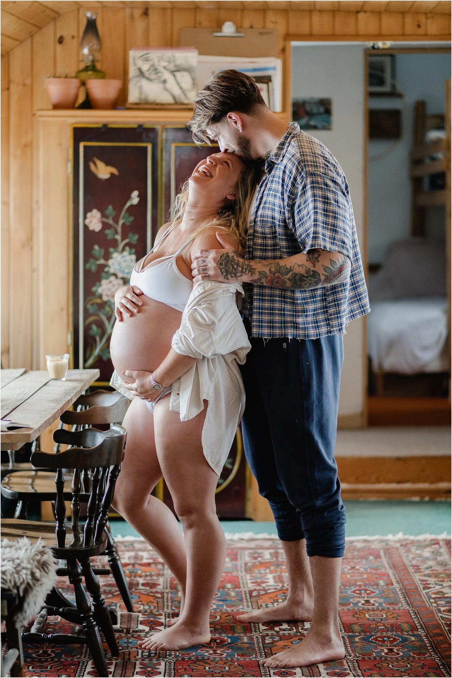 Cozy Winter In-Home Maternity Session in Prince Edward County | Cam &amp; Tiff