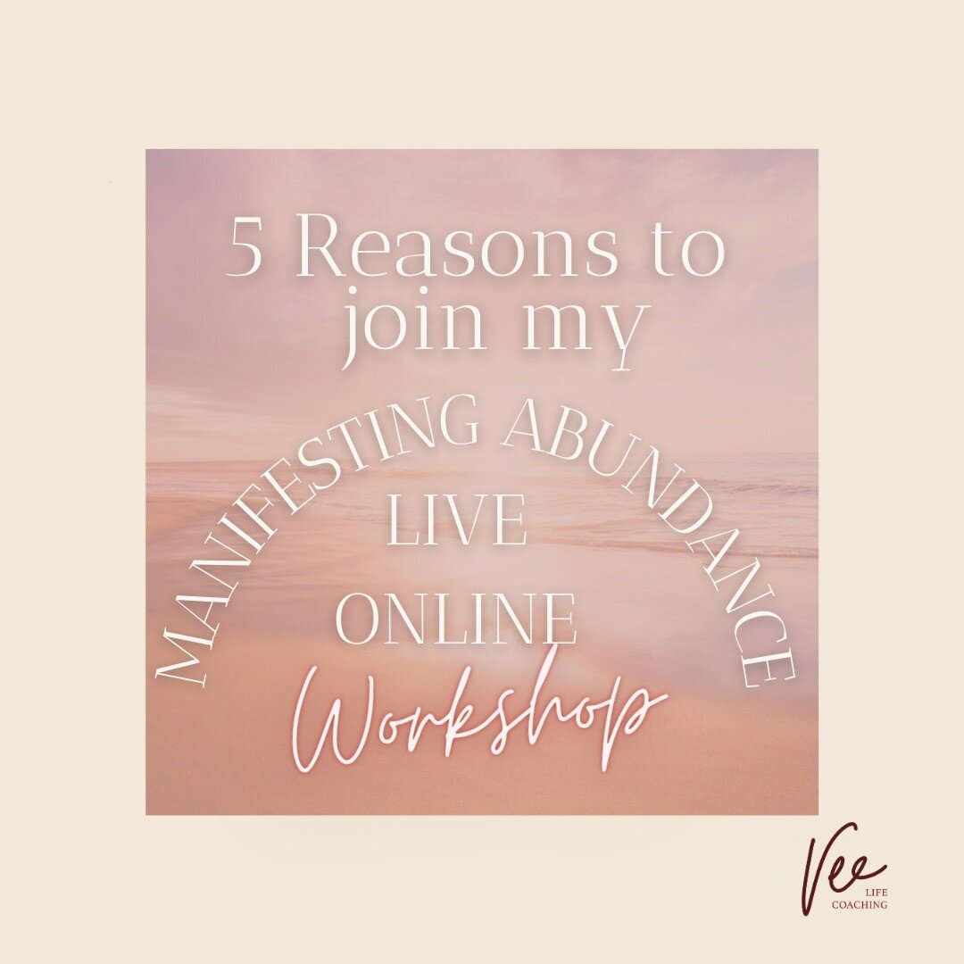 Scroll right for 5 reasons and benefits of joining my ✨Manifesting Abundance✨ LIVE online 90 minute Workshop
&gt;&gt;&gt; on 30 May at 20:00hrs GMT &lt;&lt;&lt;

If you are ready to learn how to embrace the Law of Attraction and become a conscious cr