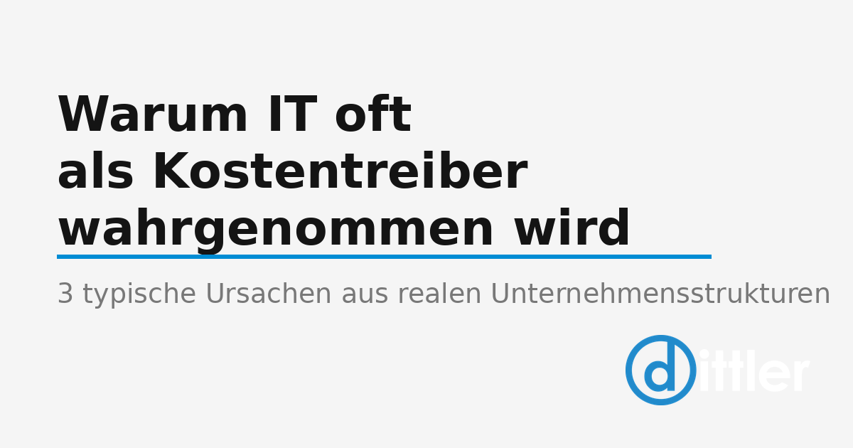 Warum IT in vielen Unternehmen als Kostentreiber wahrgenommen wird