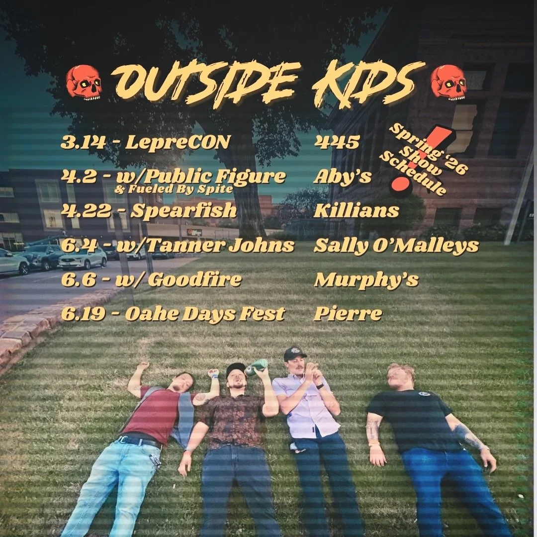 GETCHER SHOWS HERE, FRESH SHOWS FER SALE!
This weather&rsquo;s got us daydreaming about spring shows and short shorts. Join us on any of these days!

&bull;3/14 at @445lounge 
&bull;4/2 at @rapidcityabys w/ @publicfigureband and @fueled_by_spite605 
