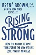 Book cover for 'Rising Strong' by Brené Brown featuring the title and author's name with a white background.