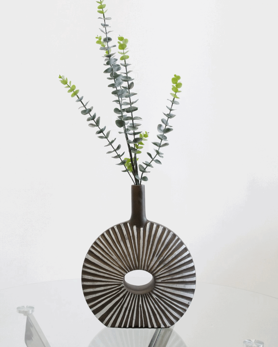 Brown Silver Decorative Vase - DA407