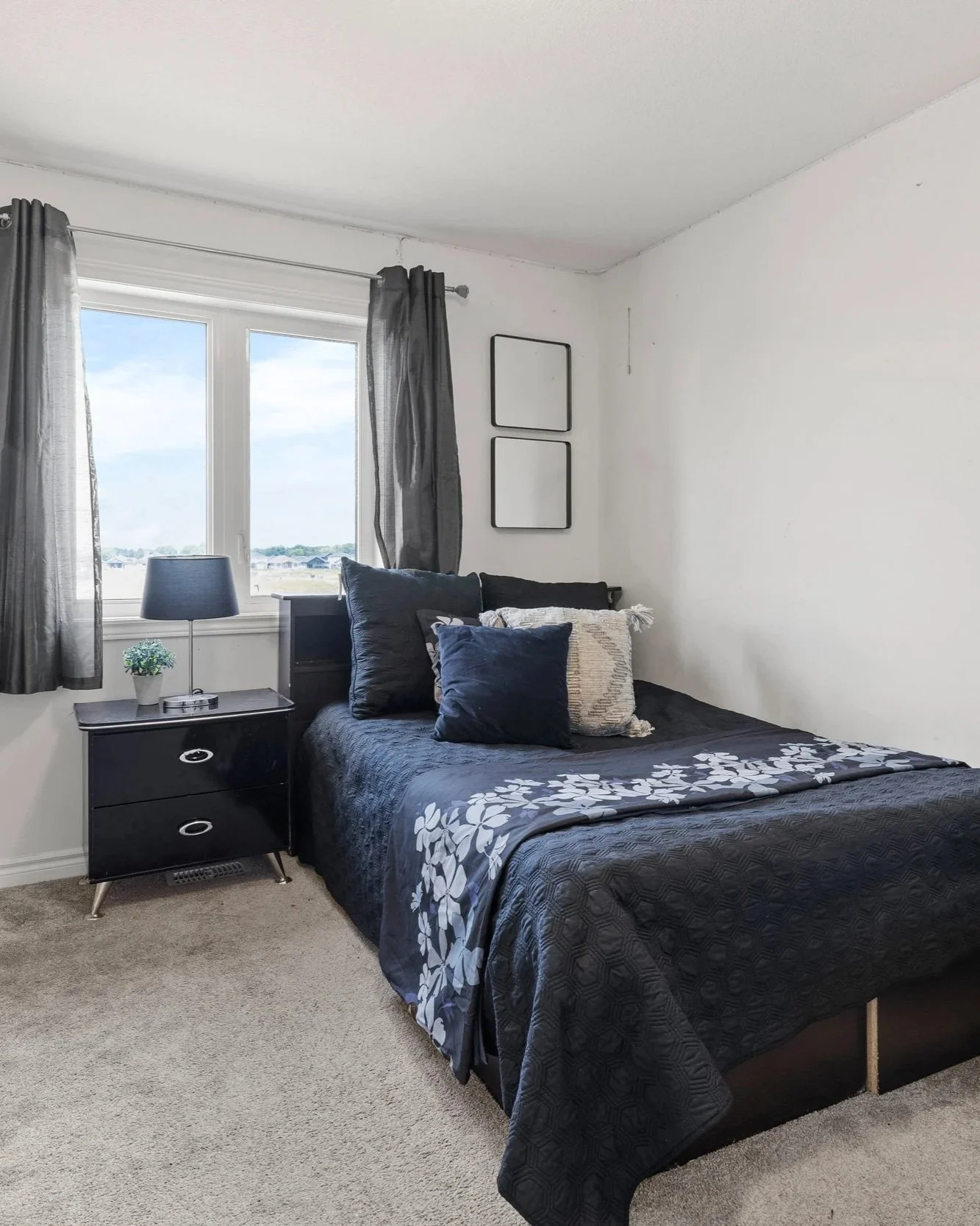 Black Hexagon Patterned Euro Pillow - AP732