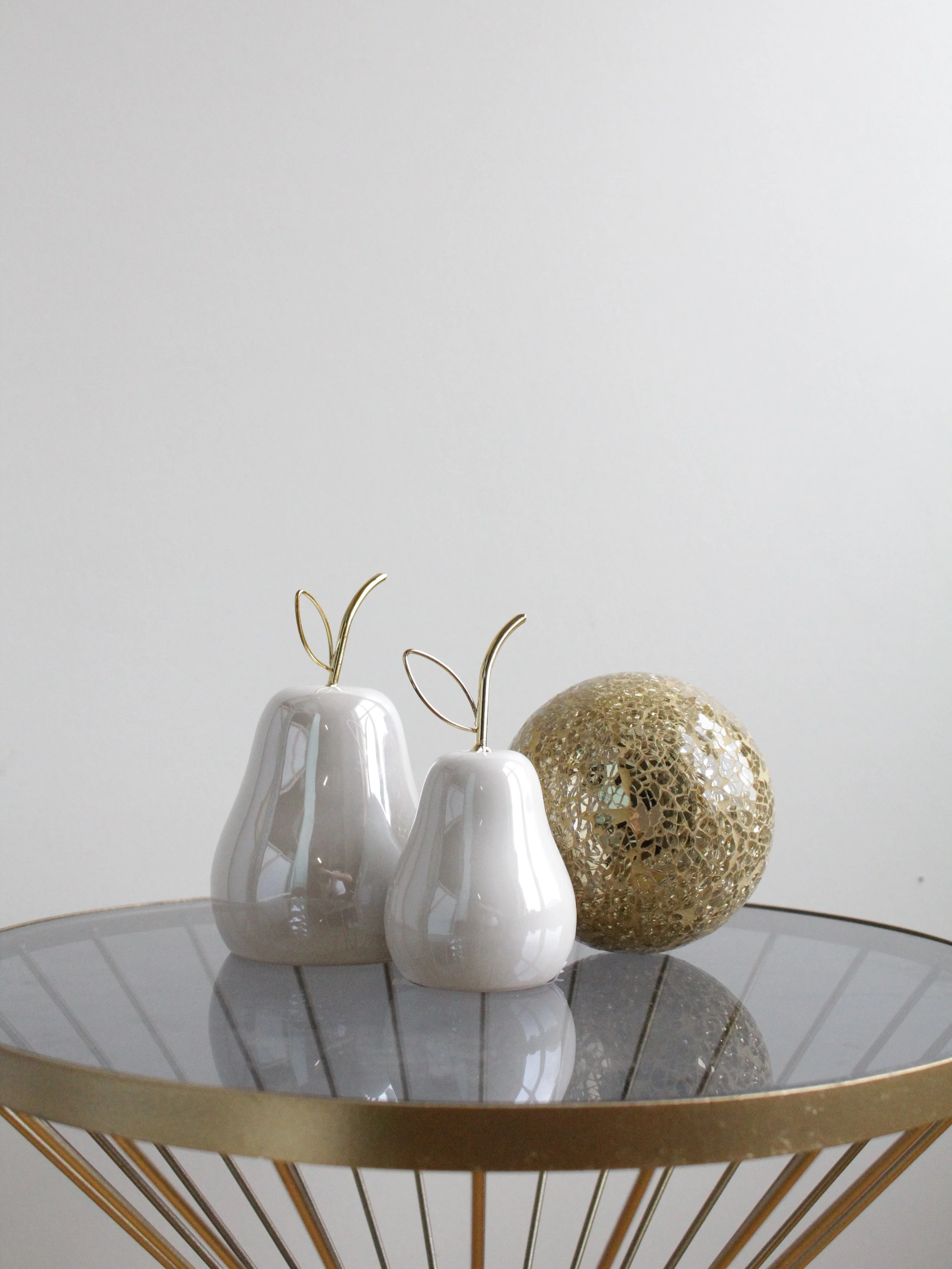 Glossy White Pear Decorative Accessory - DA275