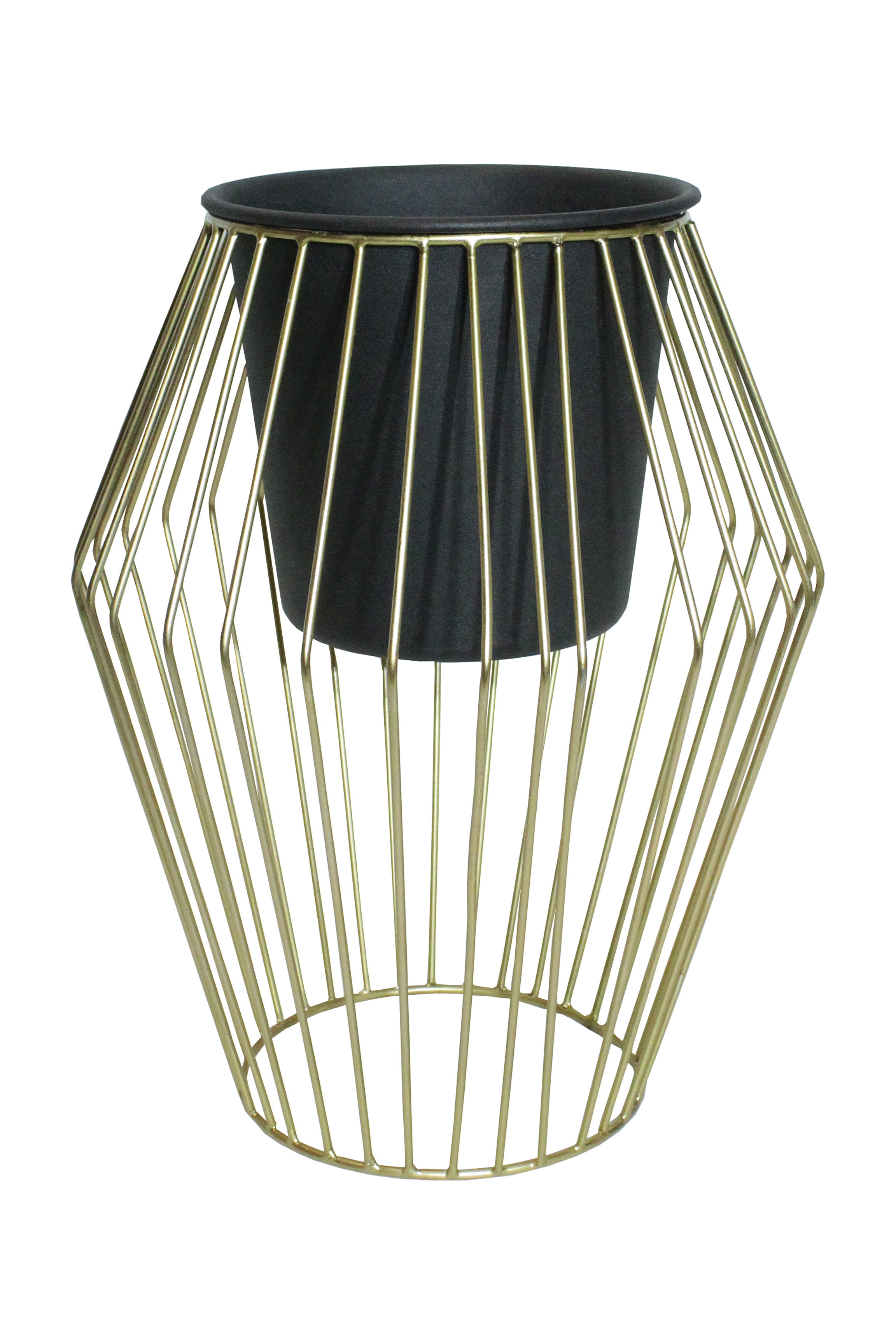 Gold Geometric Wire Planter - DA306A