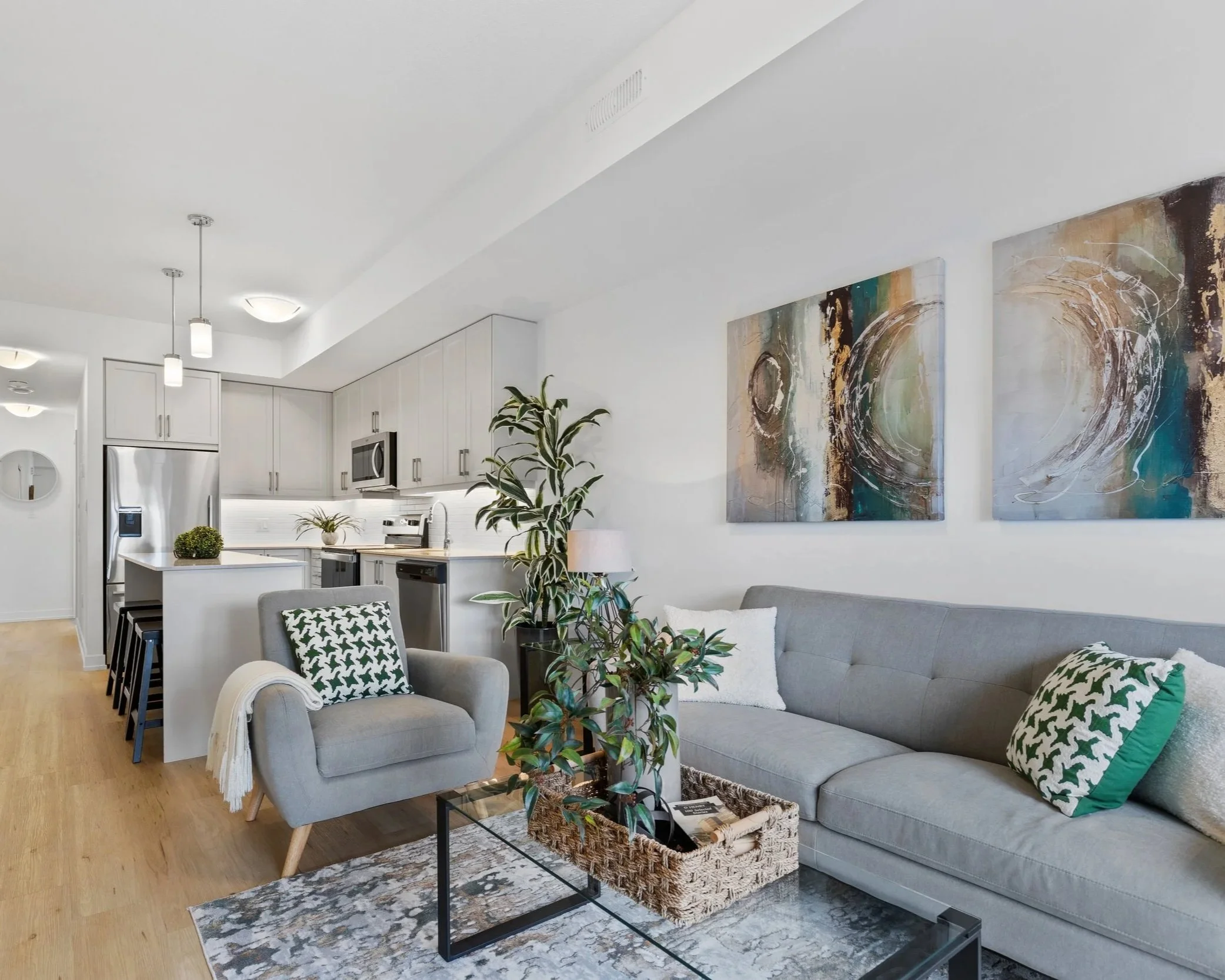 Cream Stitched Dark Green Accent Pillow - AP416