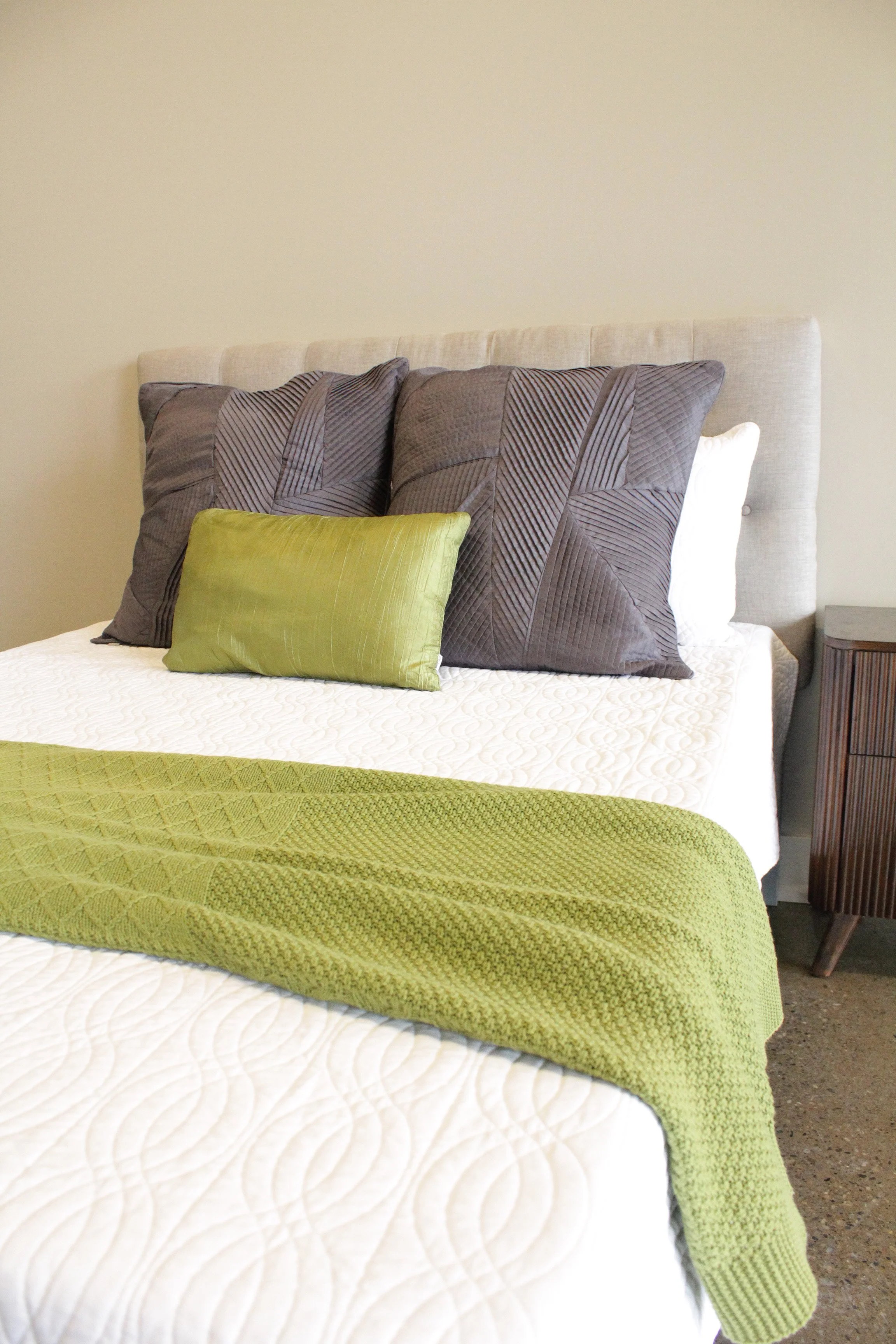 Rectangular Wrinkled Muted Green Accent Pillow - AP114