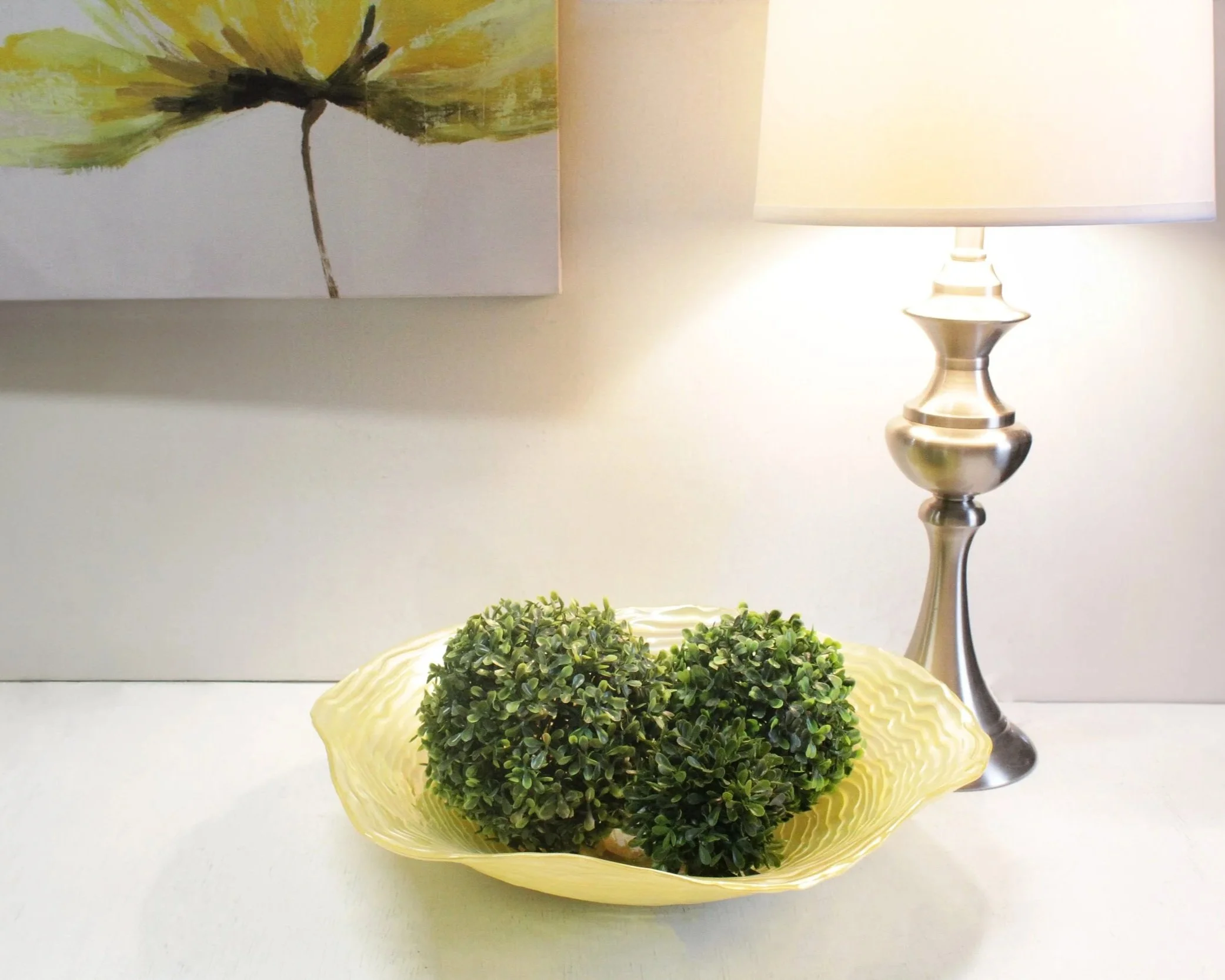 Textured Yellow Iridescent Decorative Bowl - DA31