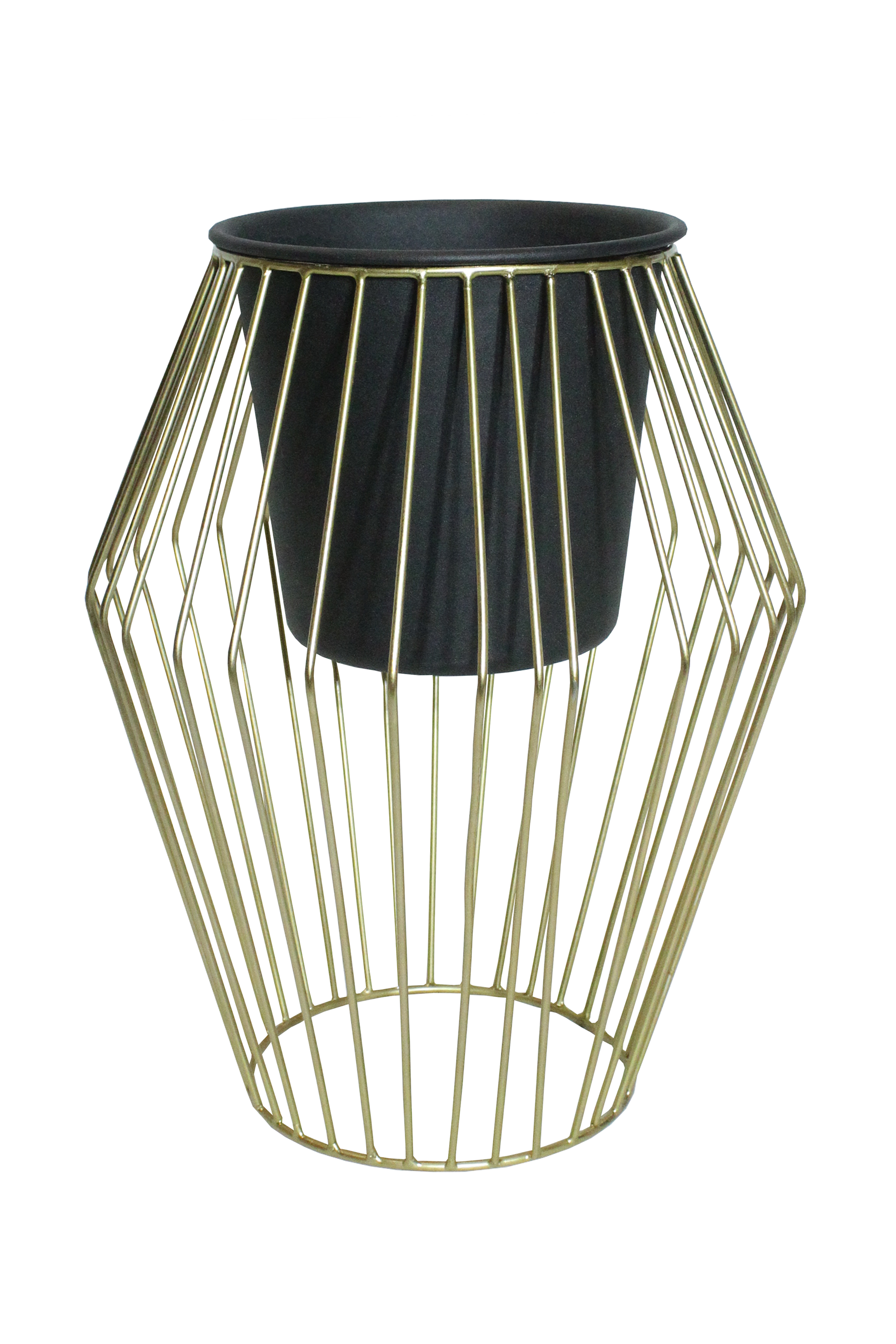 Gold Geometric Wire Planter - DA306B