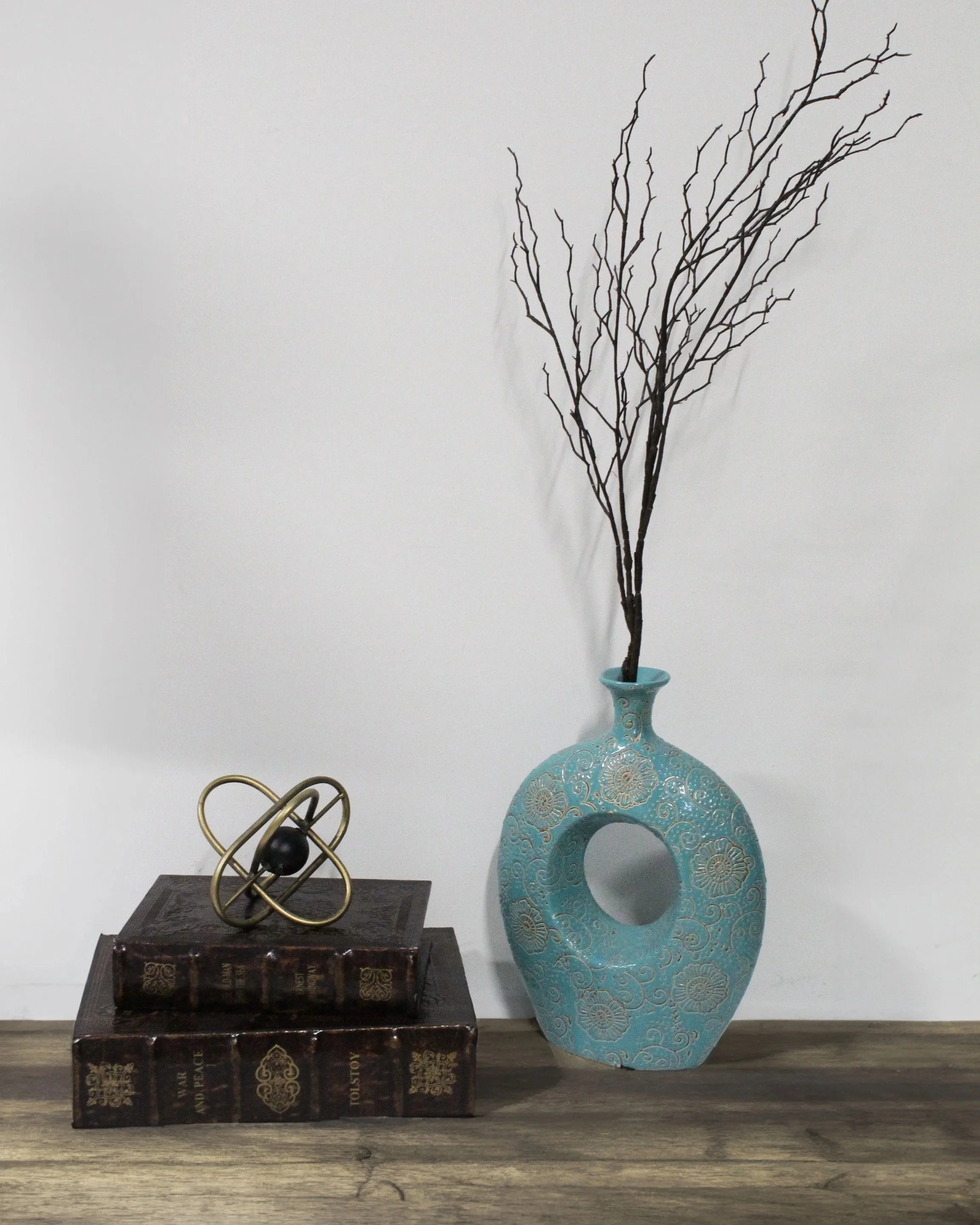 Teal Mosaic Patterned Decorative Vase - DA11B