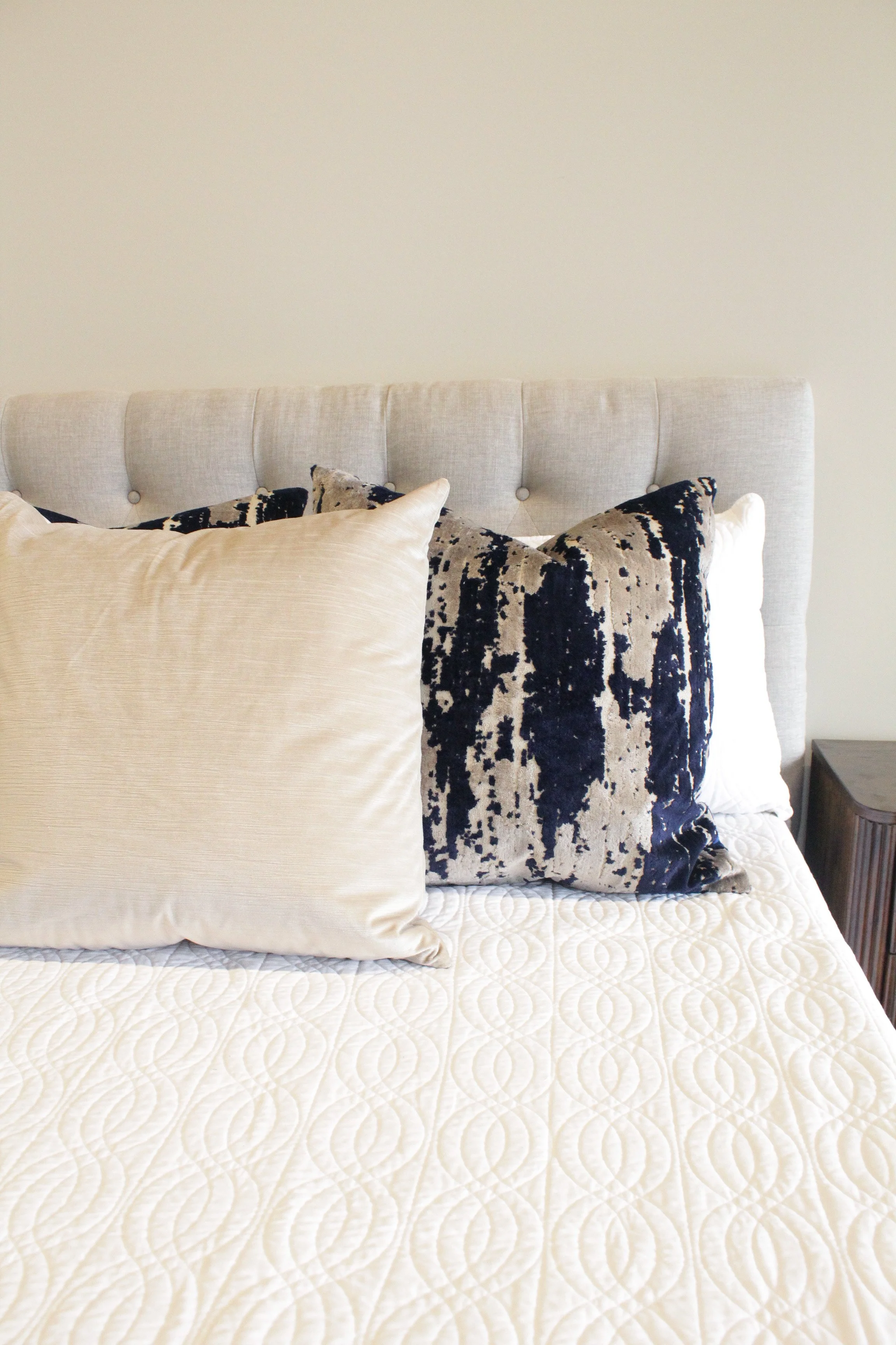 Blue and Champagne Textured Abstract Euro Pillow - AP700