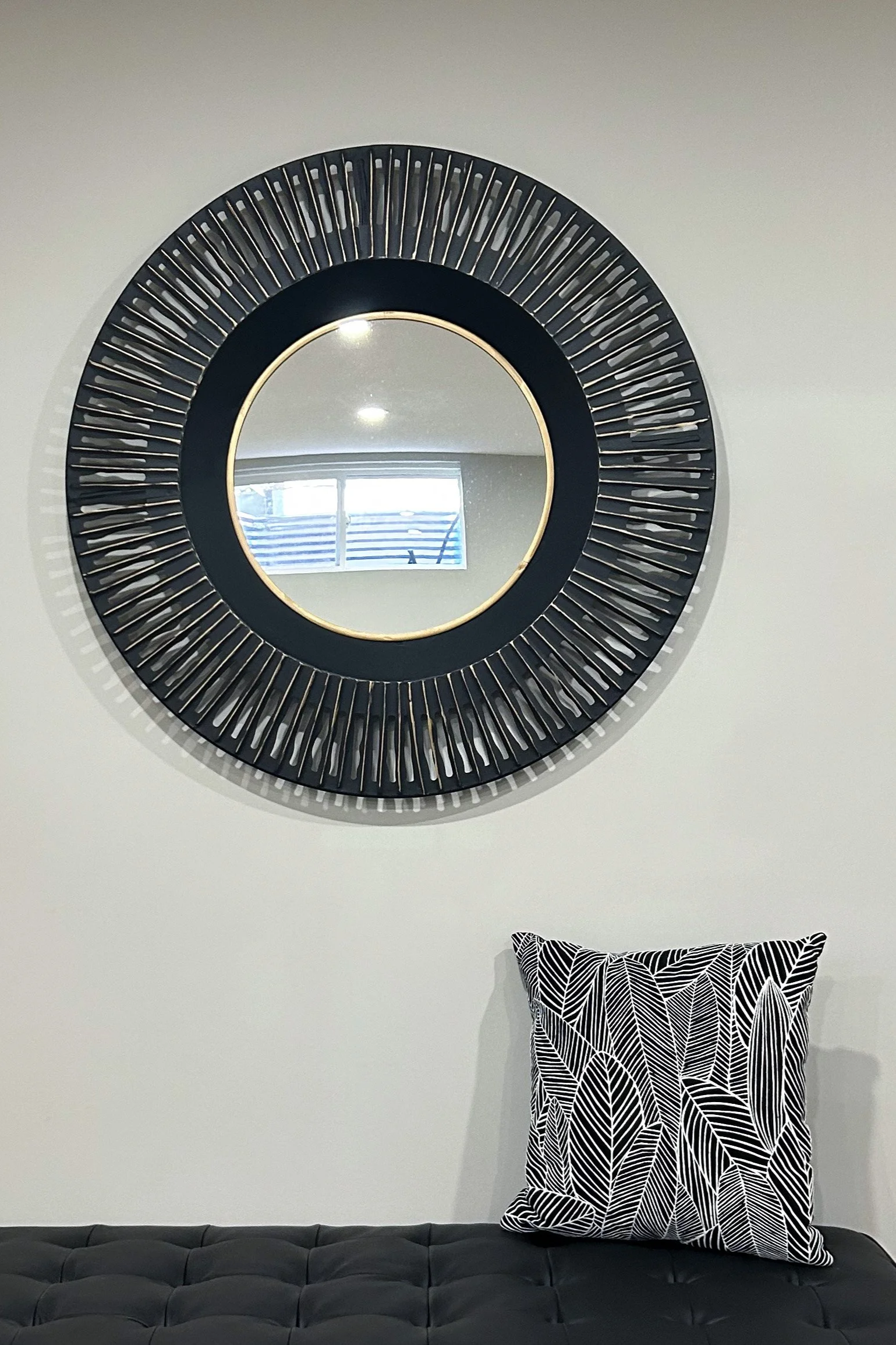 Textured Big Leaf Black Accent Pillow - AP429