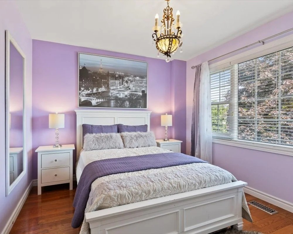 White and Purple Queen Bedding - BD102